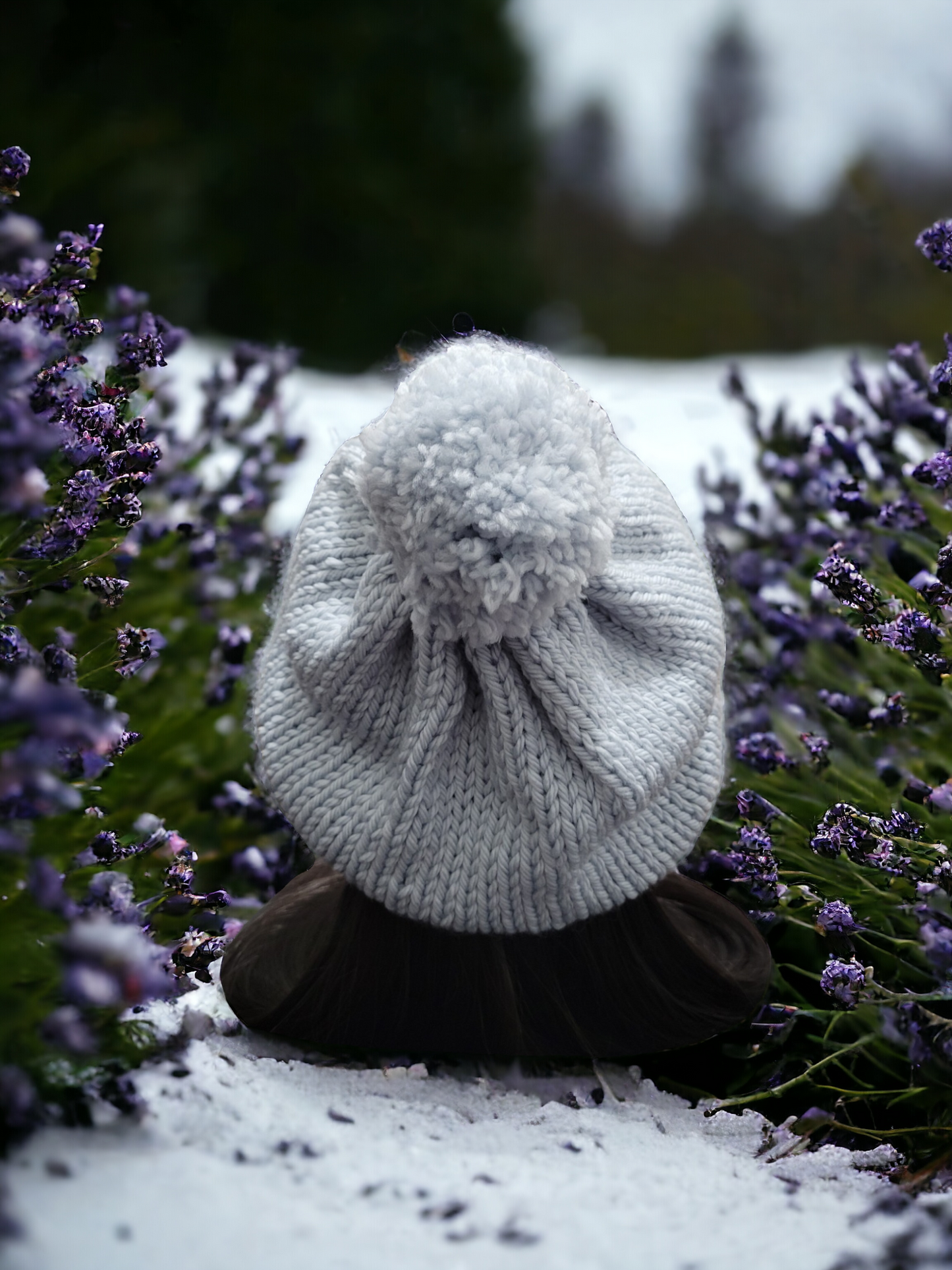 Blue Grey Pom-Pom Tail