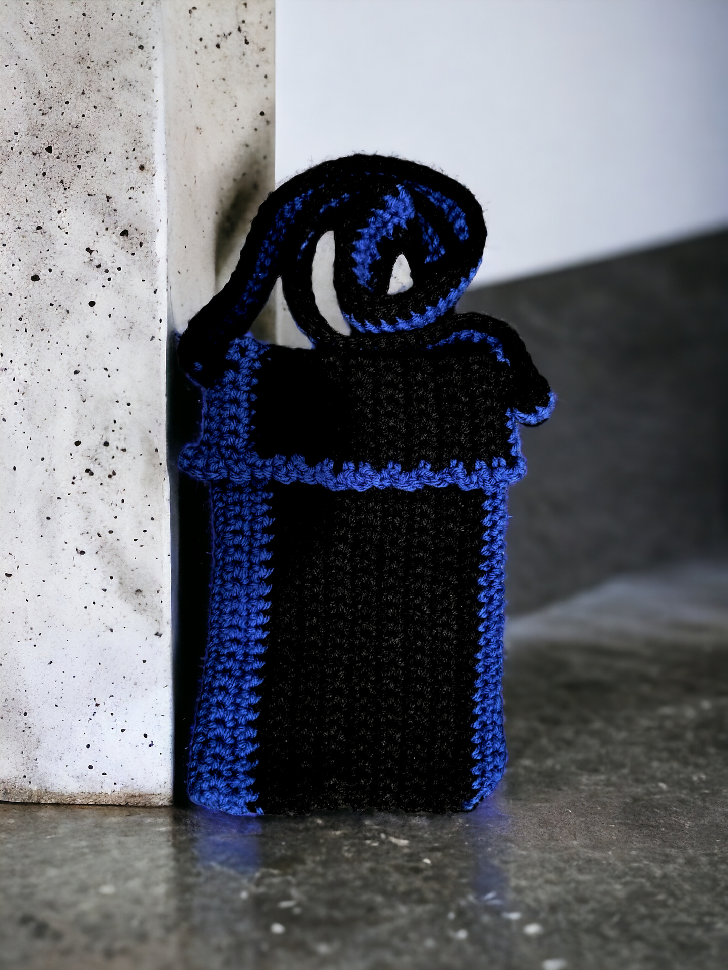 Royal Blue & Black Shoulder Hang Bag